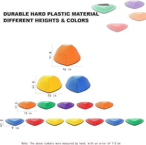 Miniatura 2 de Fanboxk 15 piedras de salto de equilibrio para niños, juego en interiores o exteriores, carrera de obstáculos para niños pequeños, que promueve la