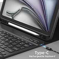 Vista 6 de KBCASE Funda para iPad Air de 11 pulgadas (M3/M2) 2025/2024 con Teclado, Funda de Teclado para iPad Air 5ª/4ª generación/para iPad Pro 11 2018