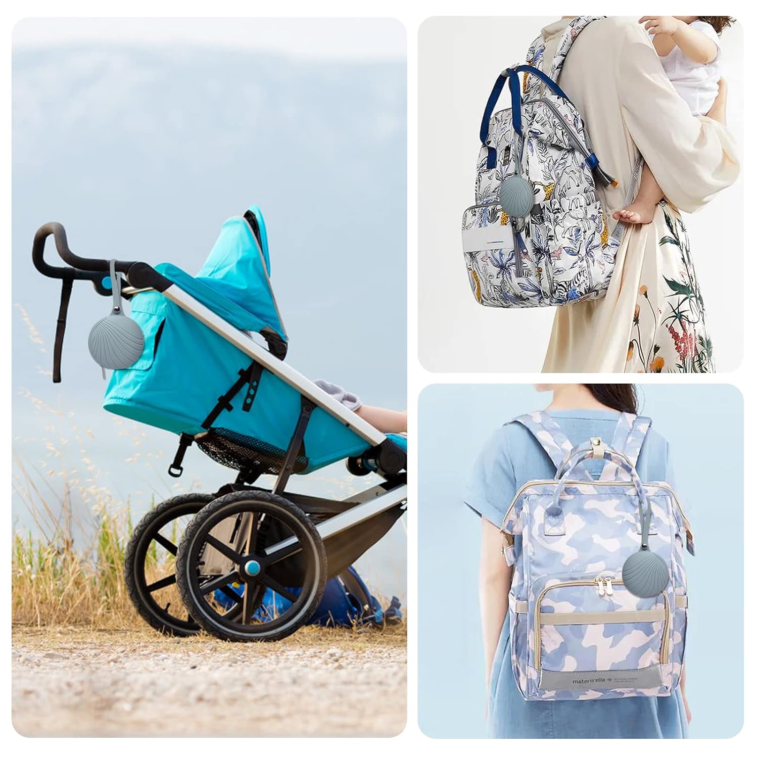 Magnetic Baby Silicone Pacifier Holder, Portable Pacifier Case BPA Free Baby Pacifier Storage Container Blue : Baby