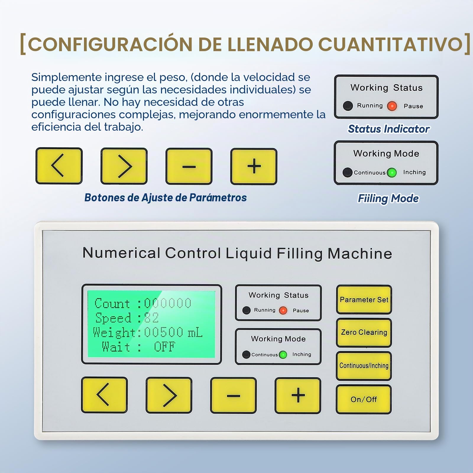Hanchen Máquina de Llenado de Líquidos Automática 2.6L/min Llenadora de Botellas Cuantitativa con Pedal para Aceite Perfume Vino Bebidas
