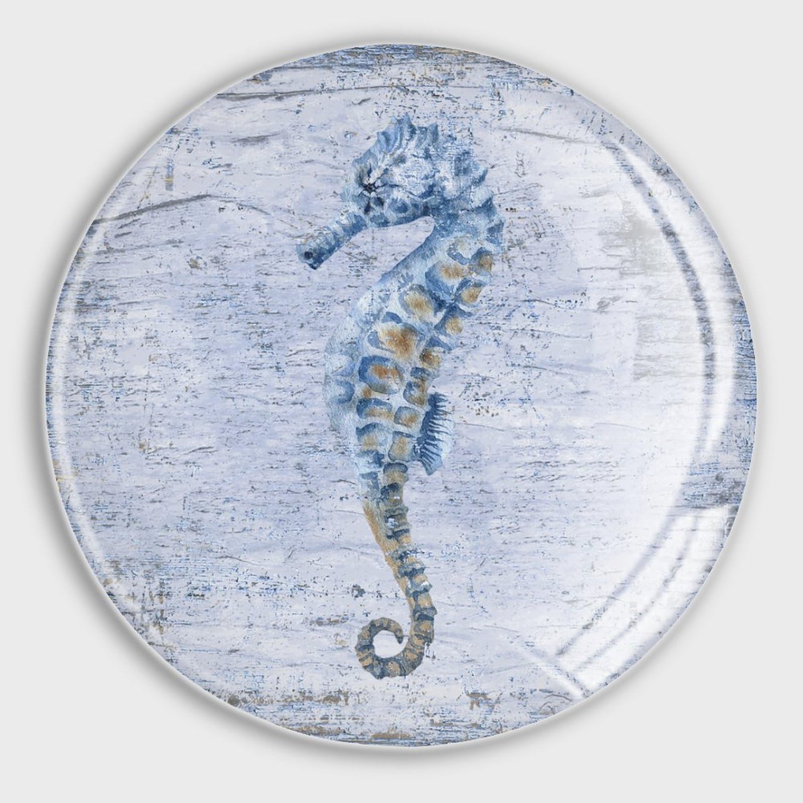 Decorative Magnets Refrigerator Blue Wood Grain Ocean Hippocampus Seahorse Fridge Magnets Round Whiteboard Magnets Glass Refrigerator Magnets for Billboard Office Blackboard Kitchen Home