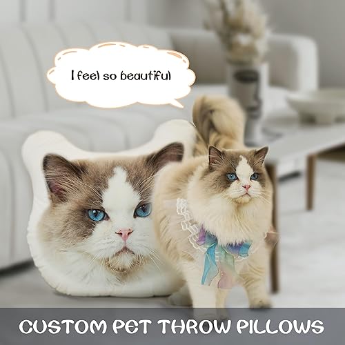 Miniatura 2 de CJWNQES Almohada personalizada para mascotas, almohada personalizada con fotos de imagen, con forma de perro, gato, ídolo, cara personalizada para