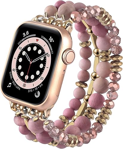 Vista 23 de VISOOM Pulsera de cuentas boho compatible con Apple Watch Band de 40 mm/38 mm/41 mm/42 mm Series 11 10 9 8 7 SE Series 6/5/4; correa de reloj