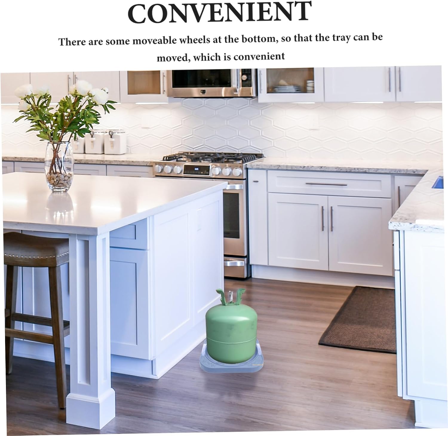 Gas Tank Tray Movable Storage Can Wheels Practical Gas Tank Stand for Kitchen