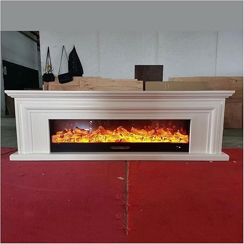 Miniatura 2 de HIHELO Juego de chimenea electrónica para decoración de chimenea eléctrica, chimenea de 78.7in de ancho, mantel de madera más quemador, decoración