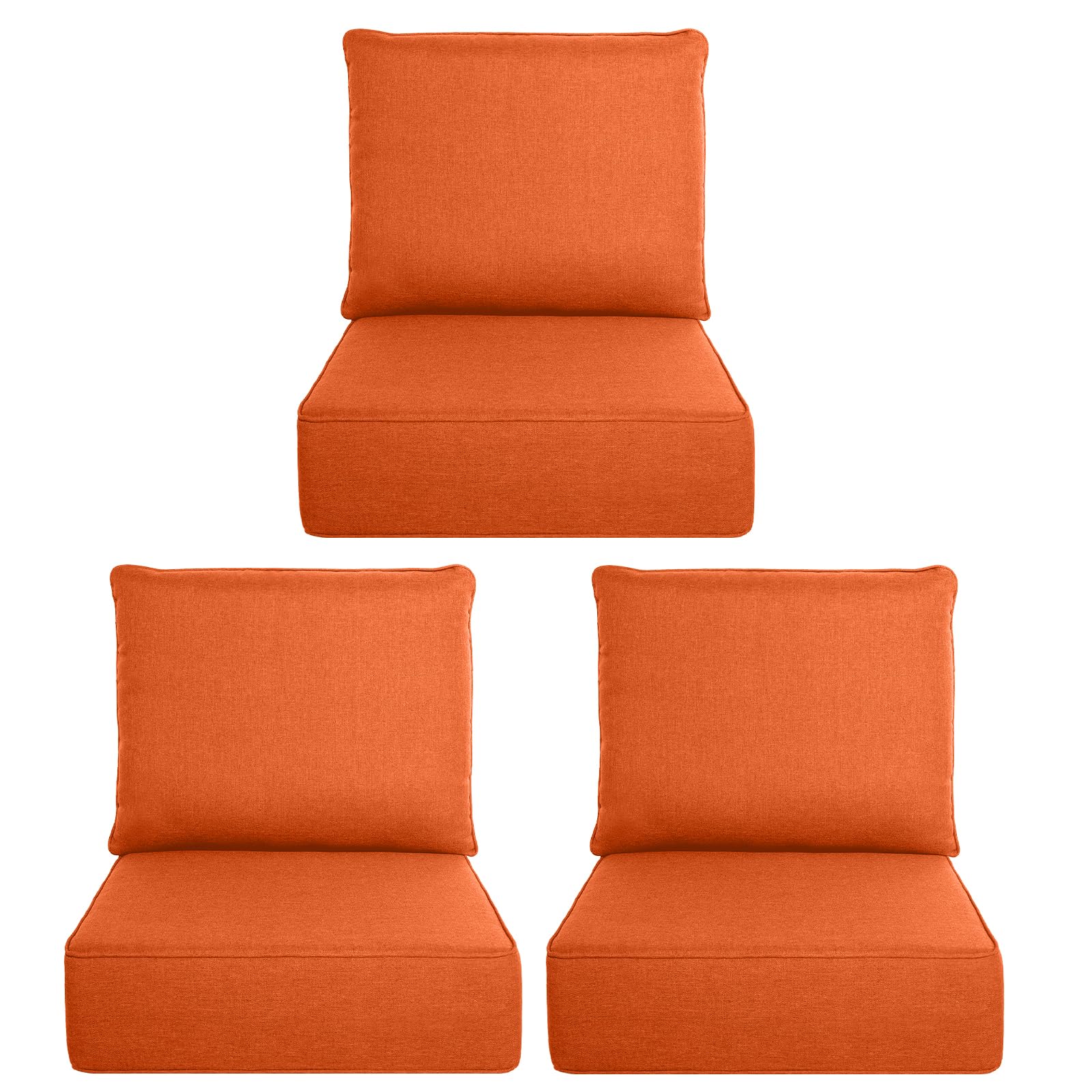 Luxury Outdoor Seat Cushion Set-22 x 24 x 6 Inch Outdoor Chair Cushions with Water Resistant &amp; Removable Cover Outdoor Cushions for Patio Furniture Chair Sofa Couch