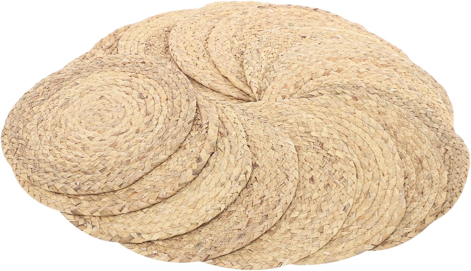 40Pcs Bulk Round Woven Placemats Plate Chargers, Rattan Wicker Table Mats, 11.81in Boho Farmhouse Rustic Woven Placemat, Braided Straw Rattan Charger Place Mat for Wedding Party Use (40)