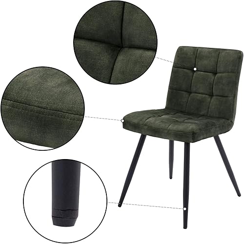 Miniatura 28 de DUHOME Juego de 4 sillas de comedor de terciopelo, sillas de comedor modernas de mediados de siglo con patas de metal, sillas auxiliares, sillas de