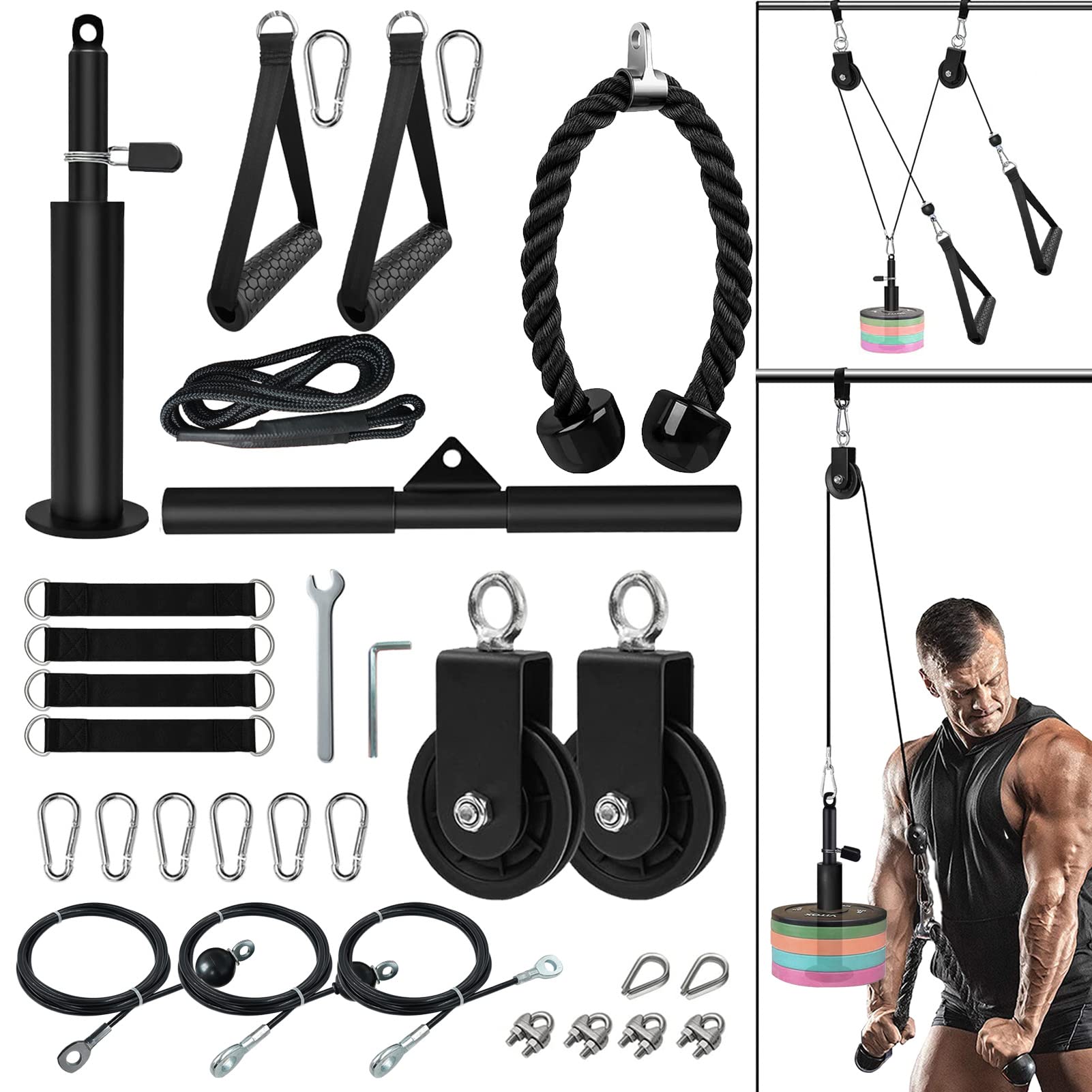 Buy Upgraded Cable Pulley System Gym, LAT Pull Down Machine for Home