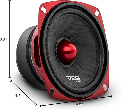 Miniatura 87 de DS18 PRO-X6.4M - Altavoz de 6.5 pulgadas, rango medio, bala de aluminio roja, 500 W máximo, 250 W RMS, 4 ohmios, altavoces de puerta de audio