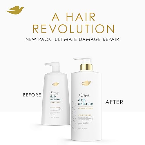Miniatura 4 de Dove Acondicionador de humedad diaria para cabello seco con tecnología de cuidado de bio-proteínas y suero hialurónico, 28 onzas líquidas