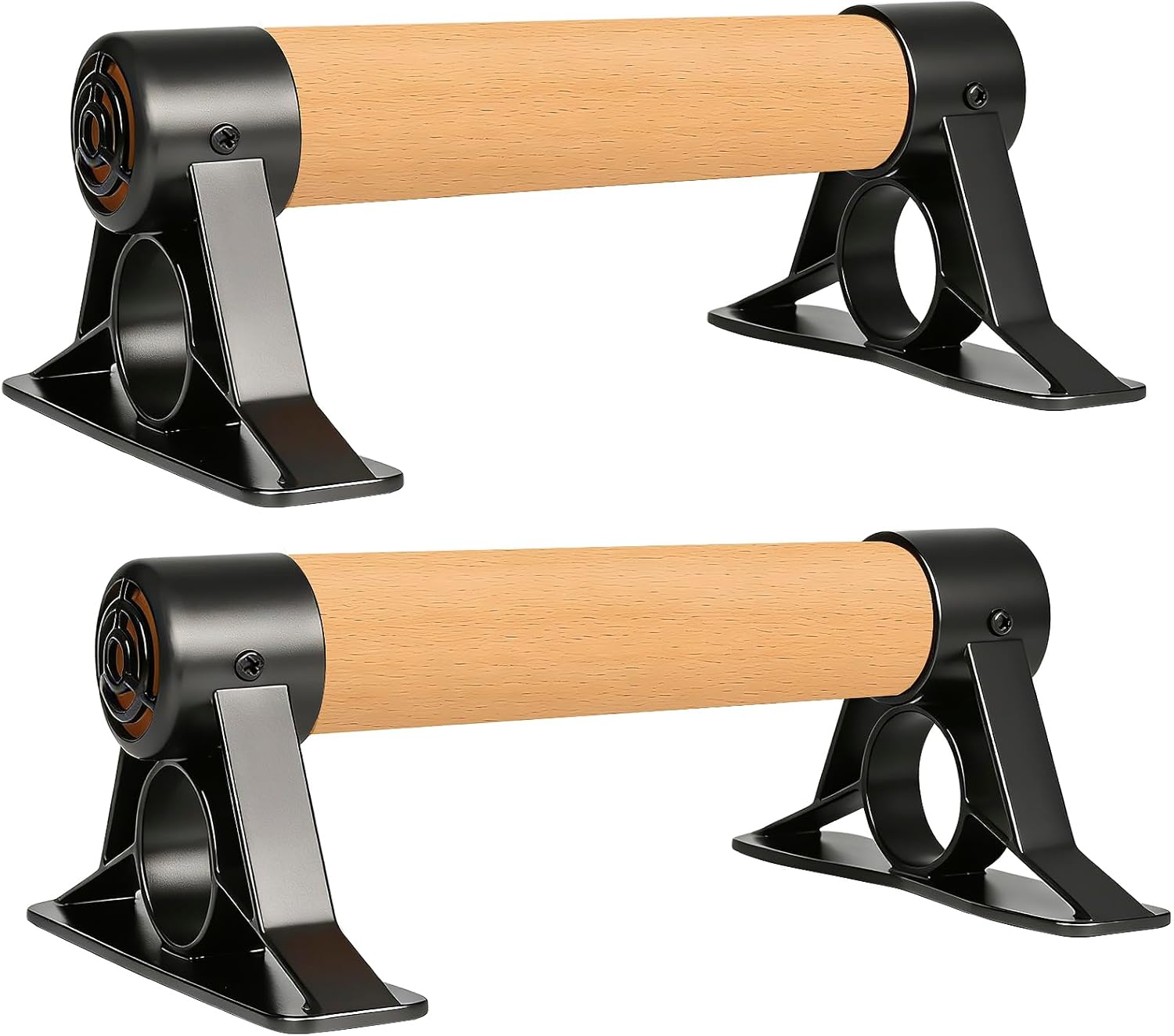 Solid Wooden Parallettes Bars, Anti-Slip Calisthenics Handstand Bars with Sturdy Metal Brackets, 800 LBS Weight Capacity for Fitness & Floor Workouts