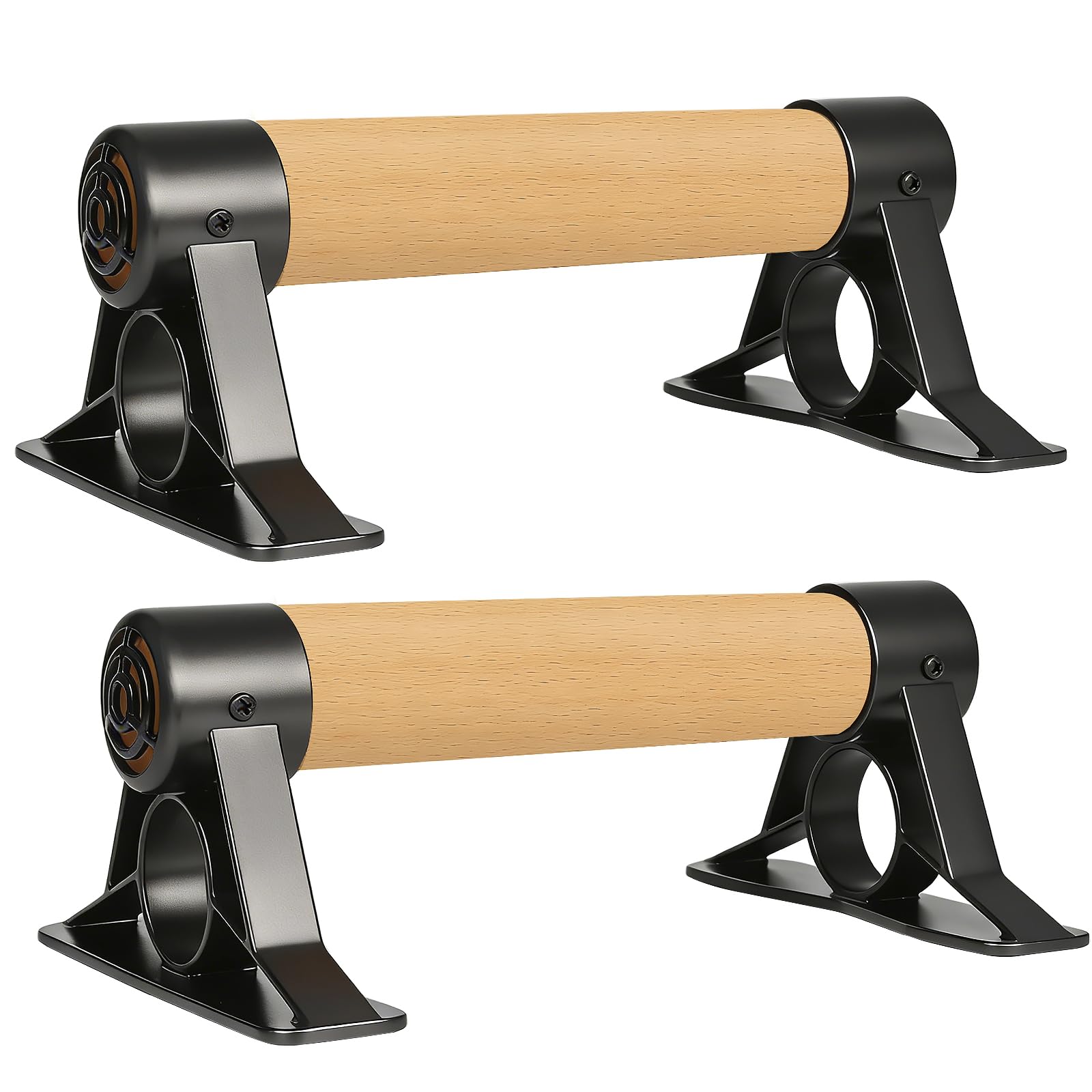 Barre parallele in legno massiccio, antiscivolo, con robuste staffe in metallo, capacità di carico 362,9 kg, per fitness e allenamenti a pavimento