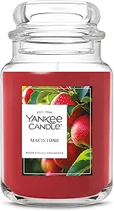 Yankee Candle Large Jar Scented Candle with up to 150 Hour Burn Time, Premium Plant Wax Blend for Consistent Burn, 22 oz Jar Candle with Room Filling Fragrance, Macintosh