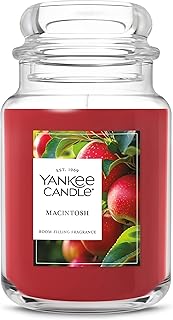Yankee Candle Macintosh, Fall Scented Candle, 22oz Large Jar with up to ...