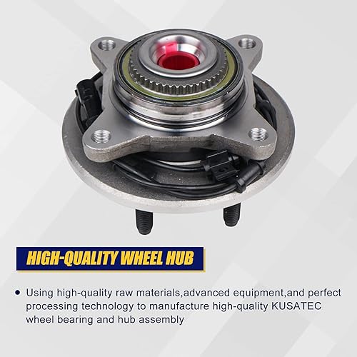 Miniatura 3 de KUSATEC 515043 Cojinete de rueda delantera y conjunto de cubo compatible con Ford Expedition Lincoln Navigator 2003 2004 2005 2006, pernos de 6