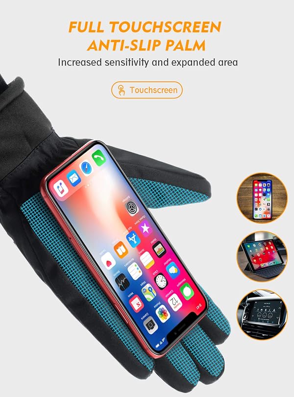 Winter Gloves for Men, TRENDOUX Waterproof Mens Winter Glove for Women 3M Thinsulate -30℉, Touchscreen, Windproof Cuff, Thick Thermal Wicking Insert, Bike Snowboard Snow Running (Black L) by TRENDOUX - Image 5