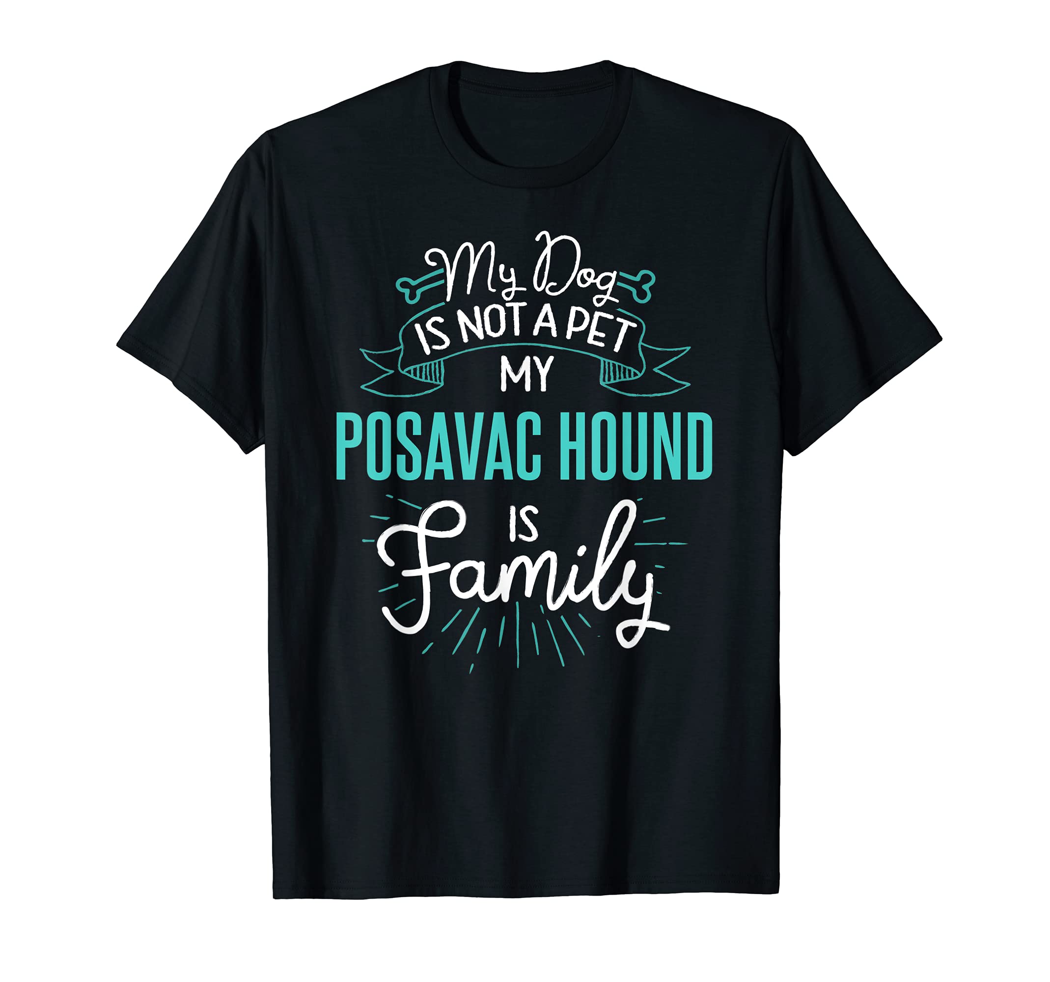 Cute Posavac Hound Design Family Dog Giftn T-Shirt, Black