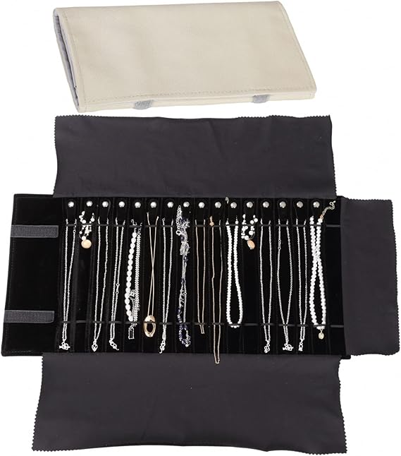 Borsa Portagioie A Rotolo Pieghevole - Organizer Per Collane E Braccialetti, Grande Capacità - Foto 3