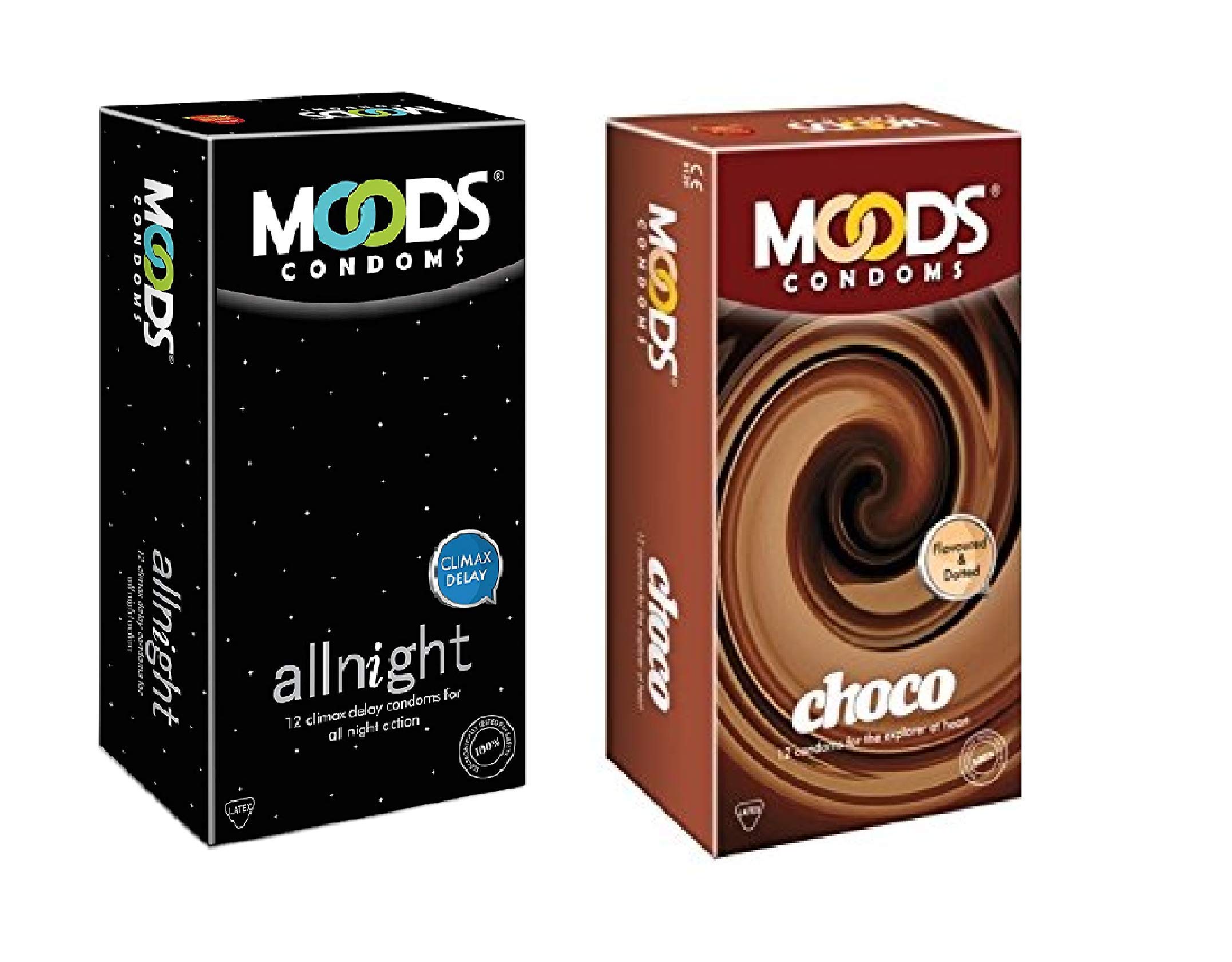 Moods Condoms For Men Multi Variants (AllNight + Chooco 24s) (2Pack in 24Condoms)-picture-22
