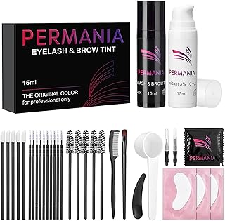 PERMANIA Lash Tint and Eyebrow Tint-Black 15 ml, Eyebrow Dye, Eyelash Tint, Fast and Safe Results, Suitable for Salon Home Use