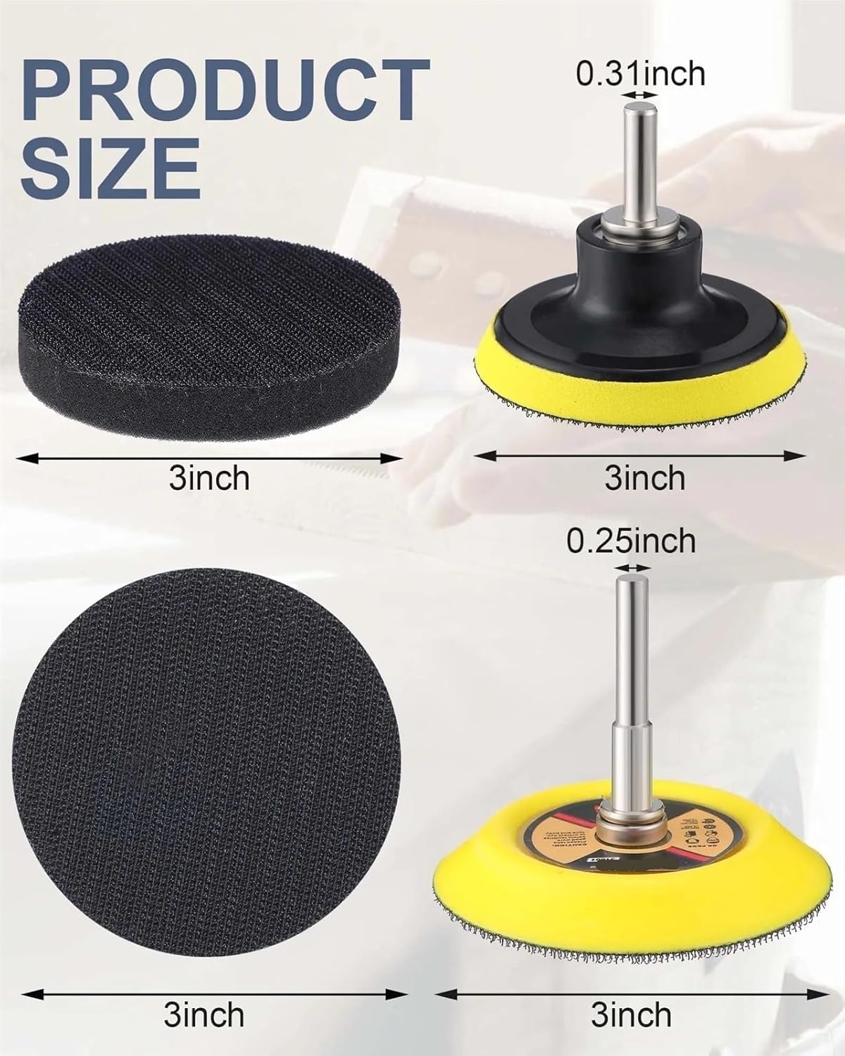 261pcs/set Sanding Discs Pad Kit 3 Inch Sandpaper Grit 60-10000 Wet Dry with 1/4 Shank Backer PlateFoam Buffing Pads for Polishing