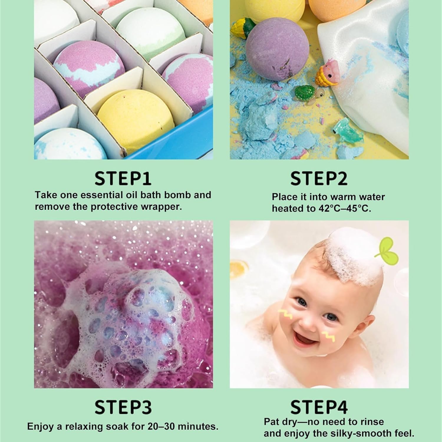 Bath Bombs for Kids with Surprise Spring Inside,12 Pack Kid Bath Bombs Gift Set,Easter Basket Stuffer,Organic Colorful Bubble Bath Fizzy Ball, Fun Educational Toy Fizzy (1pcs)