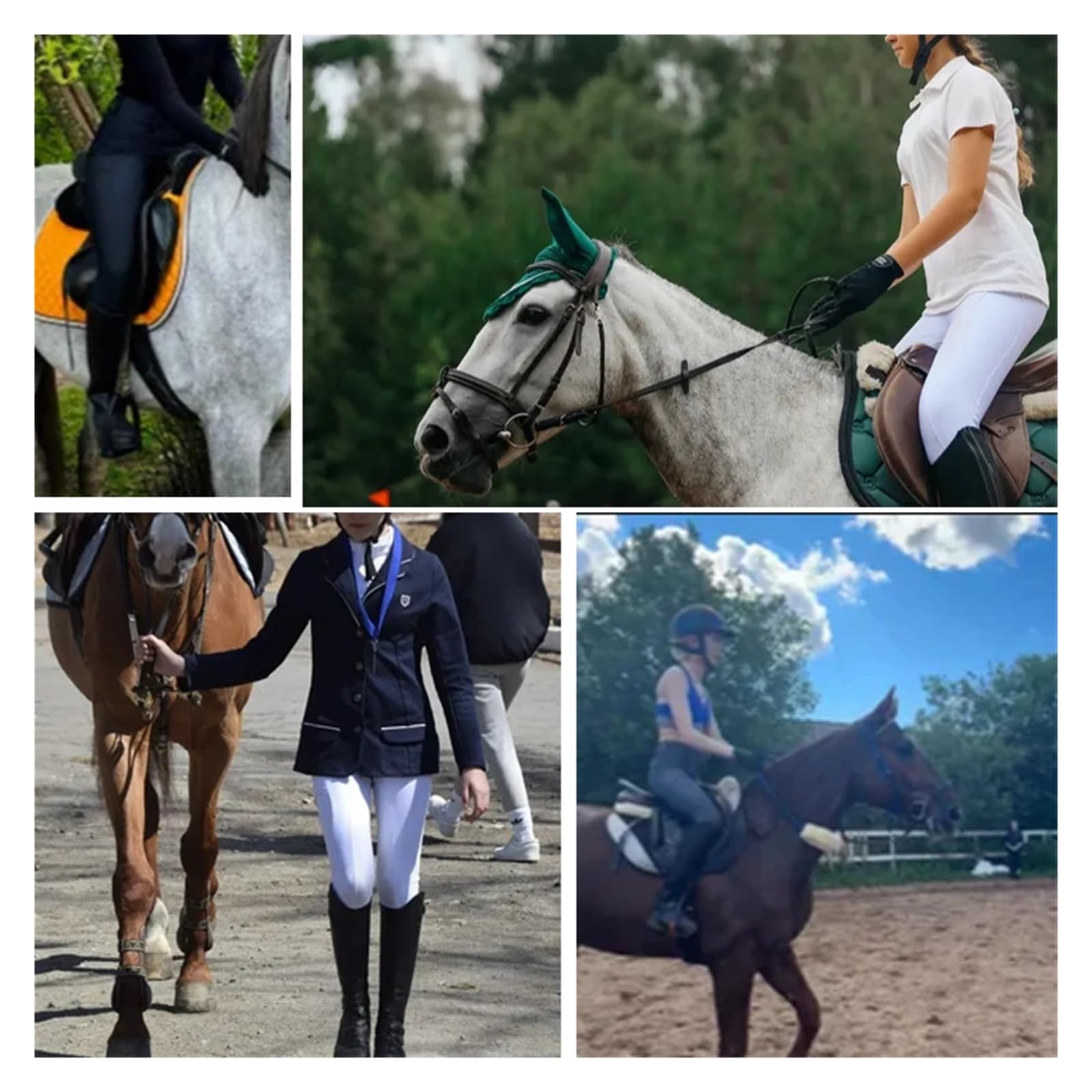 Pantalones Montar a Caballo Mujer Pantalones de equitación con Cremallera y Botones for Mujer, Mallas ecuestres, Deportivas competición(Black,L)