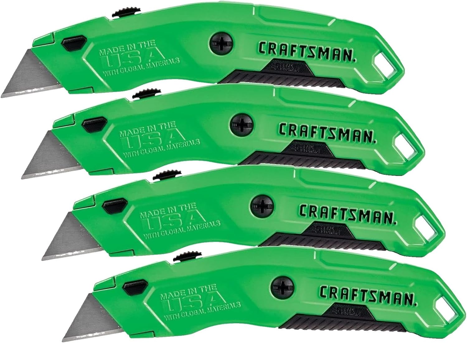 CRAFTSMAN Utility Knife, HI-Visibility, Retractable, 3 Blade (CMHT10589) (Pack of 4)