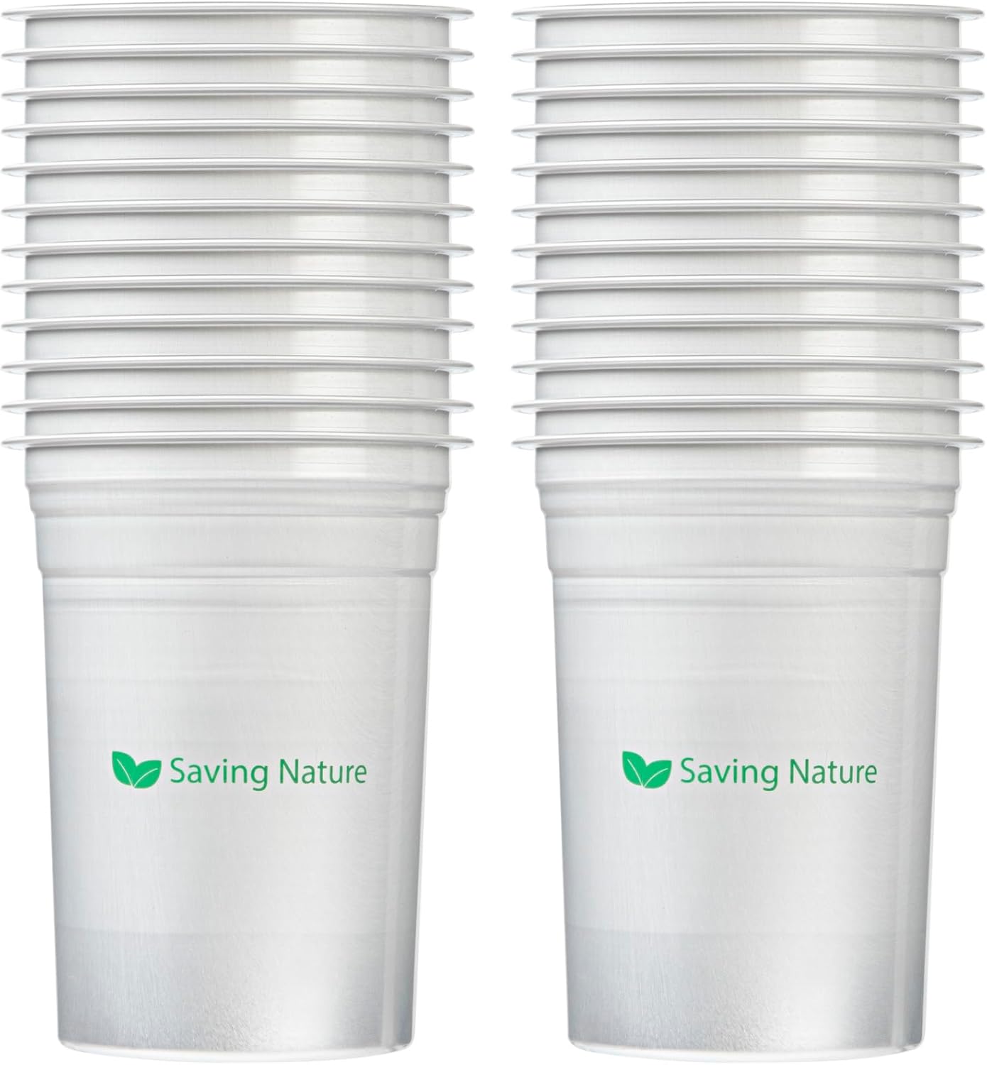 Restaurantware Aluminum Drinking Cups 10 Count 20 Ounce Silver Durable Reusable Drink Cup, Rolled Rim Tumbler Dishwasher-Safe Stackable Lightweight Chill Drinkware Finish - Image 2