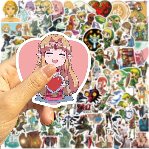 Miniatura 2 de 100 unidades de calcomanías de dibujos animados geniales de "La leyenda de Zelda" resistentes al agua, ofertas para auto, bicicleta, maleta,