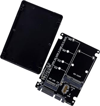 Deal4GO M.2 NGFF mSATA SSD Hard Drive to 2.5 inch SATA III Enclosure Adapter Bay with 7mm Case Black