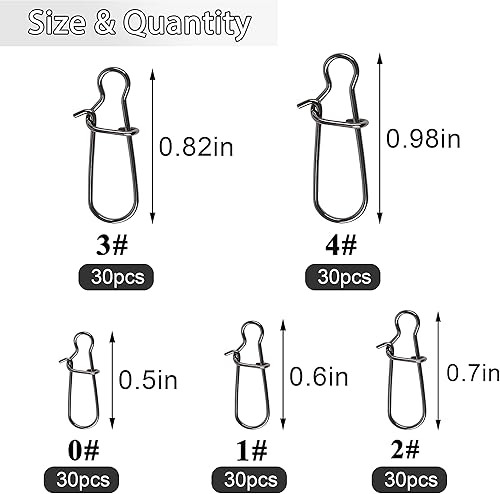 Miniatura 3 de Duo Lock - Kit de pesca de acero inoxidable para pesca de alta resistencia, broches y clips de pesca de alta resistencia, kit de aparejos para agua