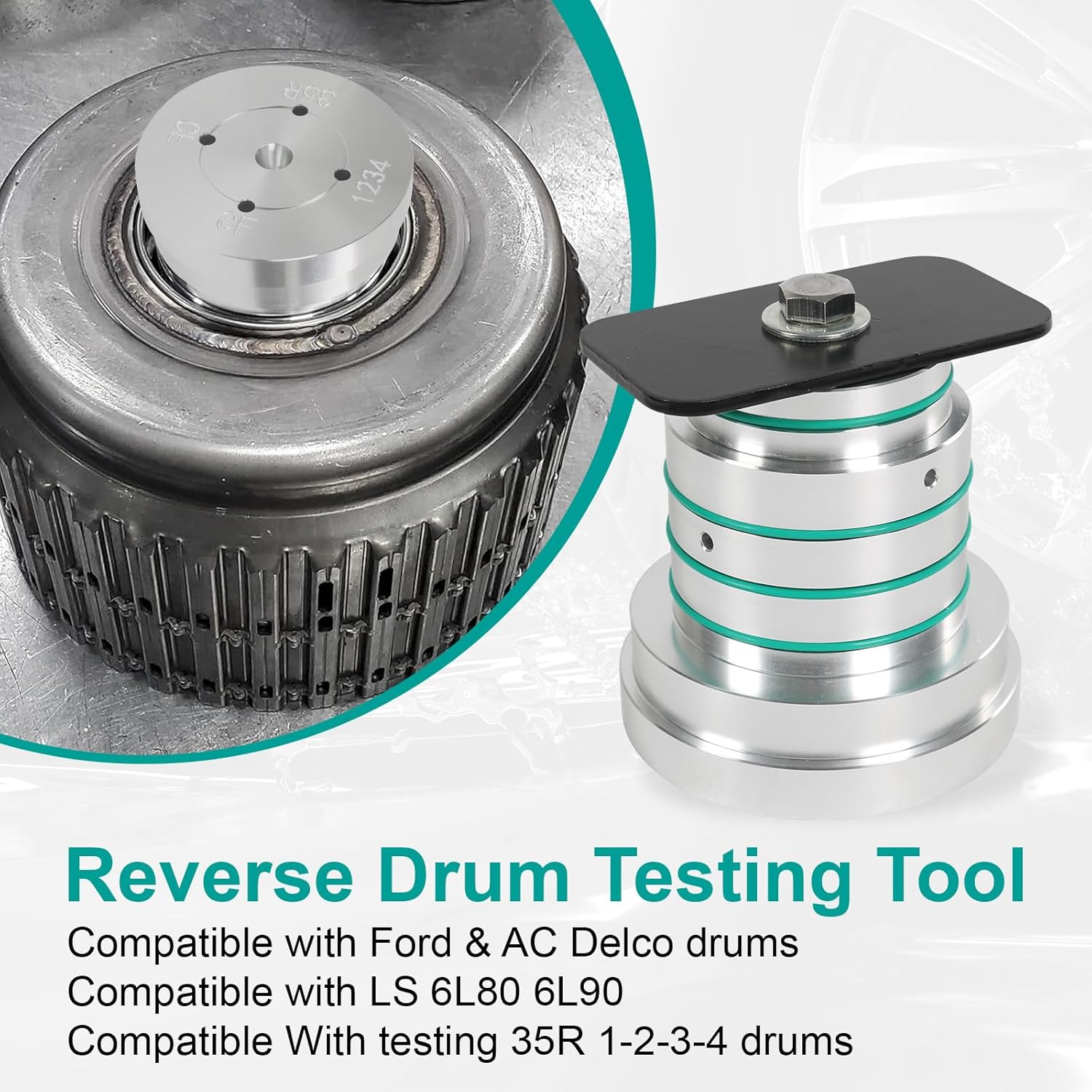 Reverse Drum Testing Tool Replacement for Ford LS 6L80 6L90 35R/1-2-3-4 Drum Tester Checking Leaks and Cracks