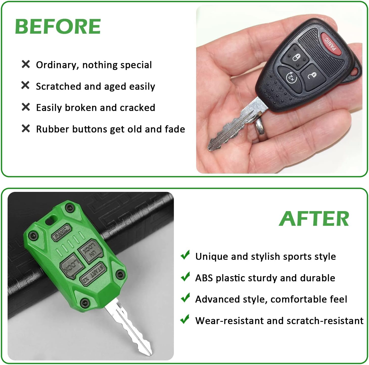 Injection Molded Key Fob Cover Accessories for Jeep Wrangler JK 2007-2018 image 2