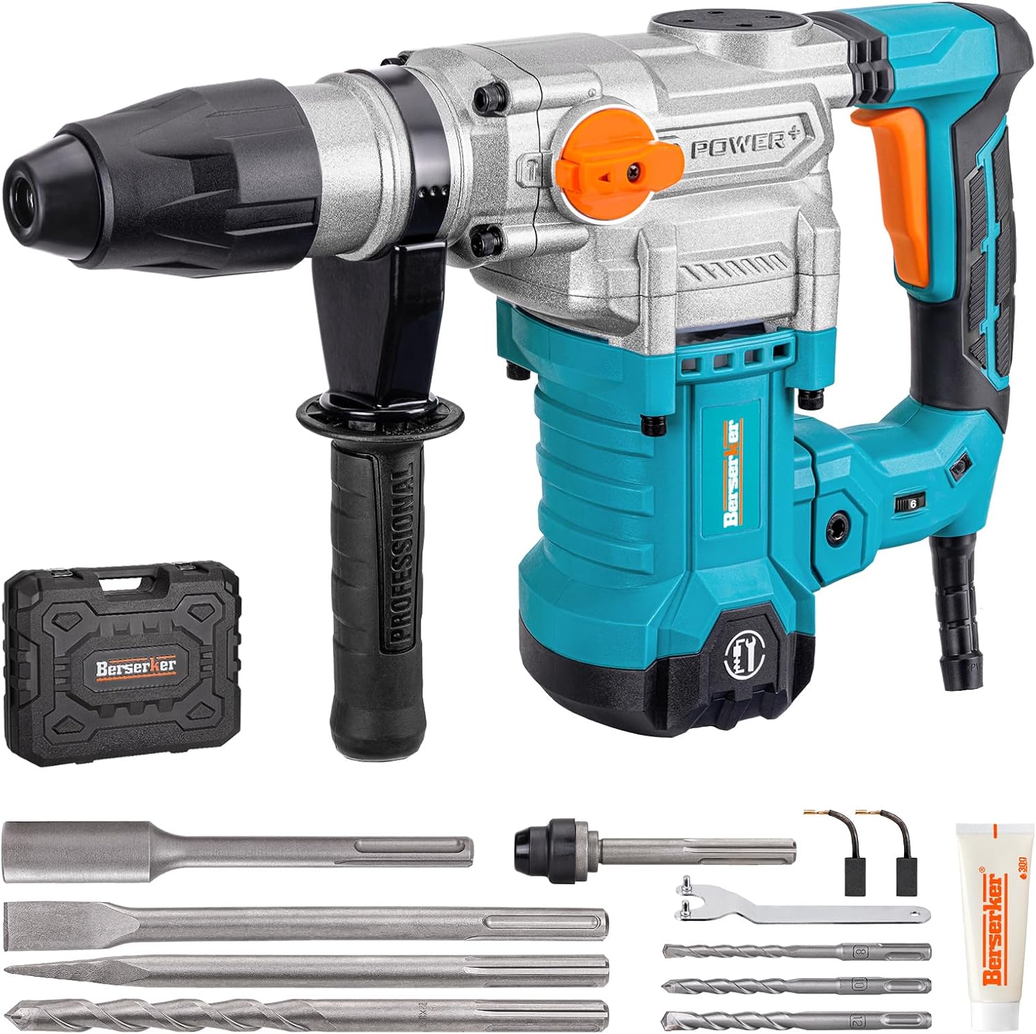 Berserker SDS-Max Rotary Hammer Drill with SDS Max Ground Rod Driver for 5/8 Inch & 3/4 Inch Ground Rods