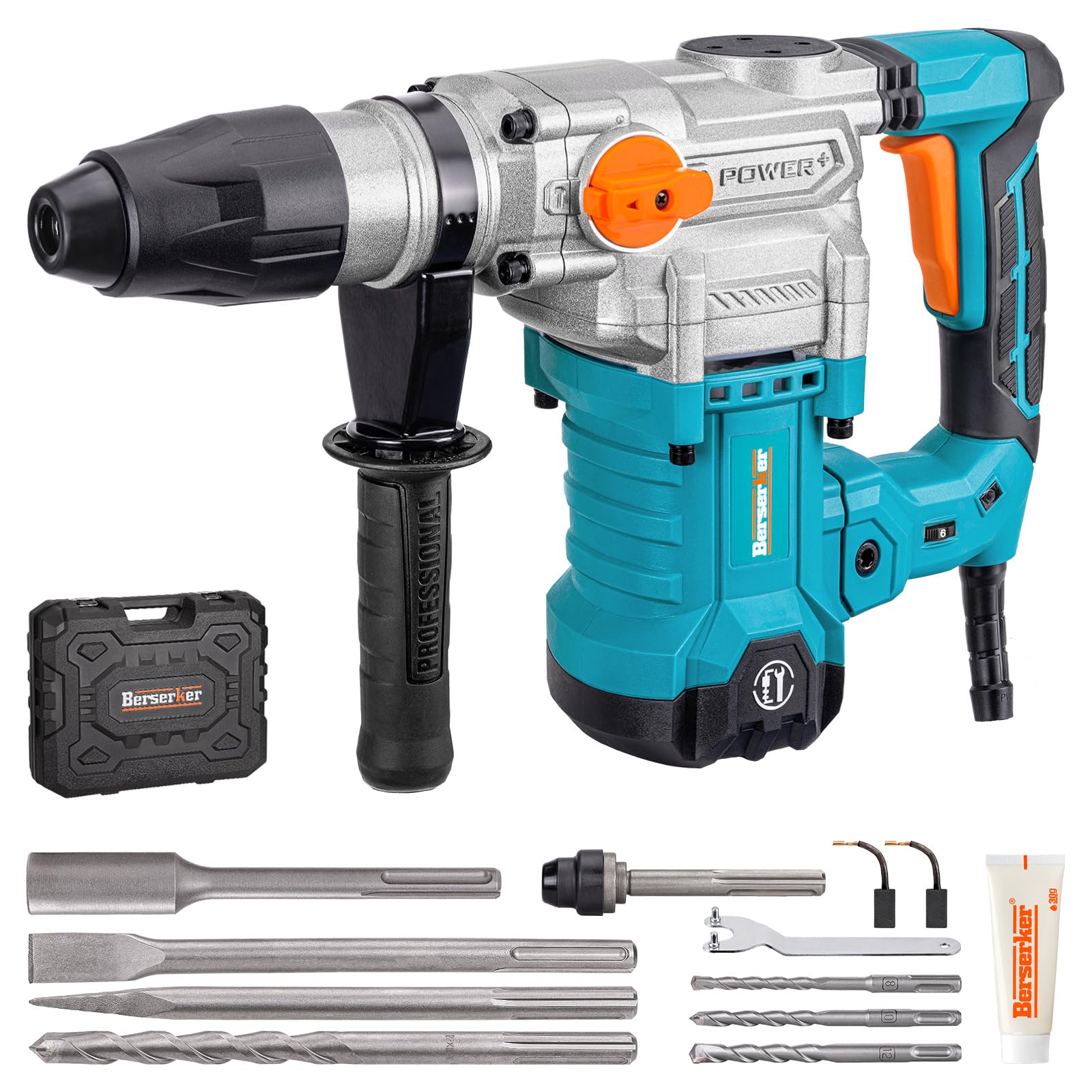 SDS-Max Rotary Hammer Drill with SDS Max Ground Rod Driver for 5/8 Inch & 3/4 Inch Ground…