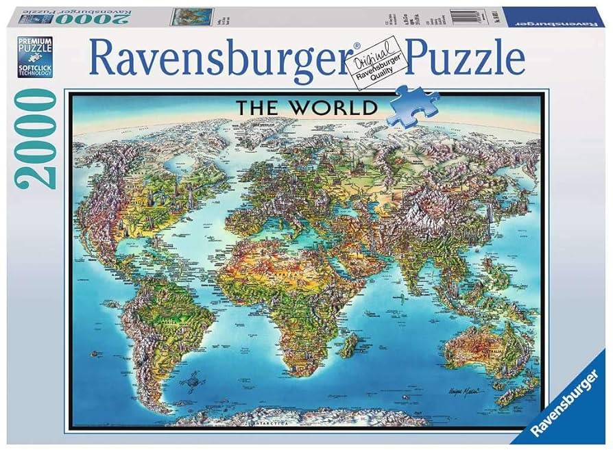 【廃盤】Ravensburger Puzzle ジグソーパズル　2000ピース Ravensburger 16683 World Map Jigsaw Puzzle (2000-Piece) 38.5