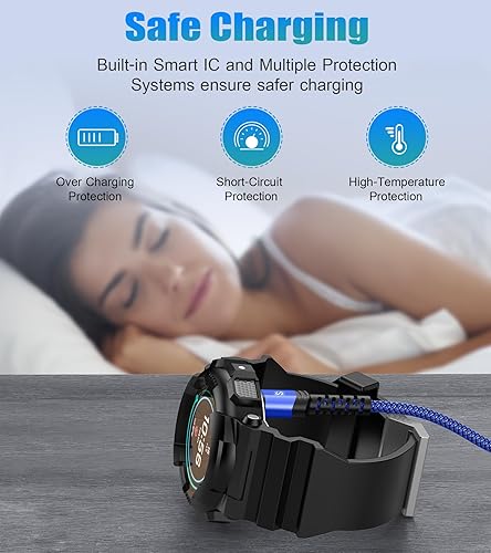 Miniatura 5 de Garmin - Cable cargador de reloj 2 unidades, 4 pies compatible con Garmin Fenix 5 5S 5X 6 6S 6X Plus Pro 7 7S 7X 8, Forerunner 945 45 45S 245 Music,