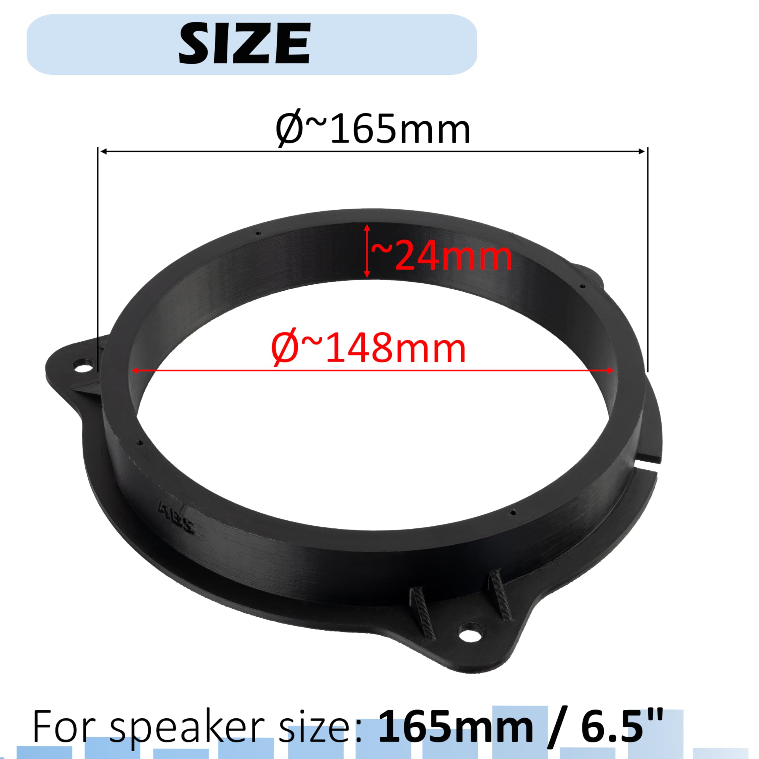 AERZETIX | Juego de 2 adaptadores para altavoces Ø165 mm en plástico ABS | compatible con Dacia Sandero II SD/Stepway, Nissan Qashqai I (J10), Renault Captur I (J87), Scenic IV J97, Seat Leon III (5F)