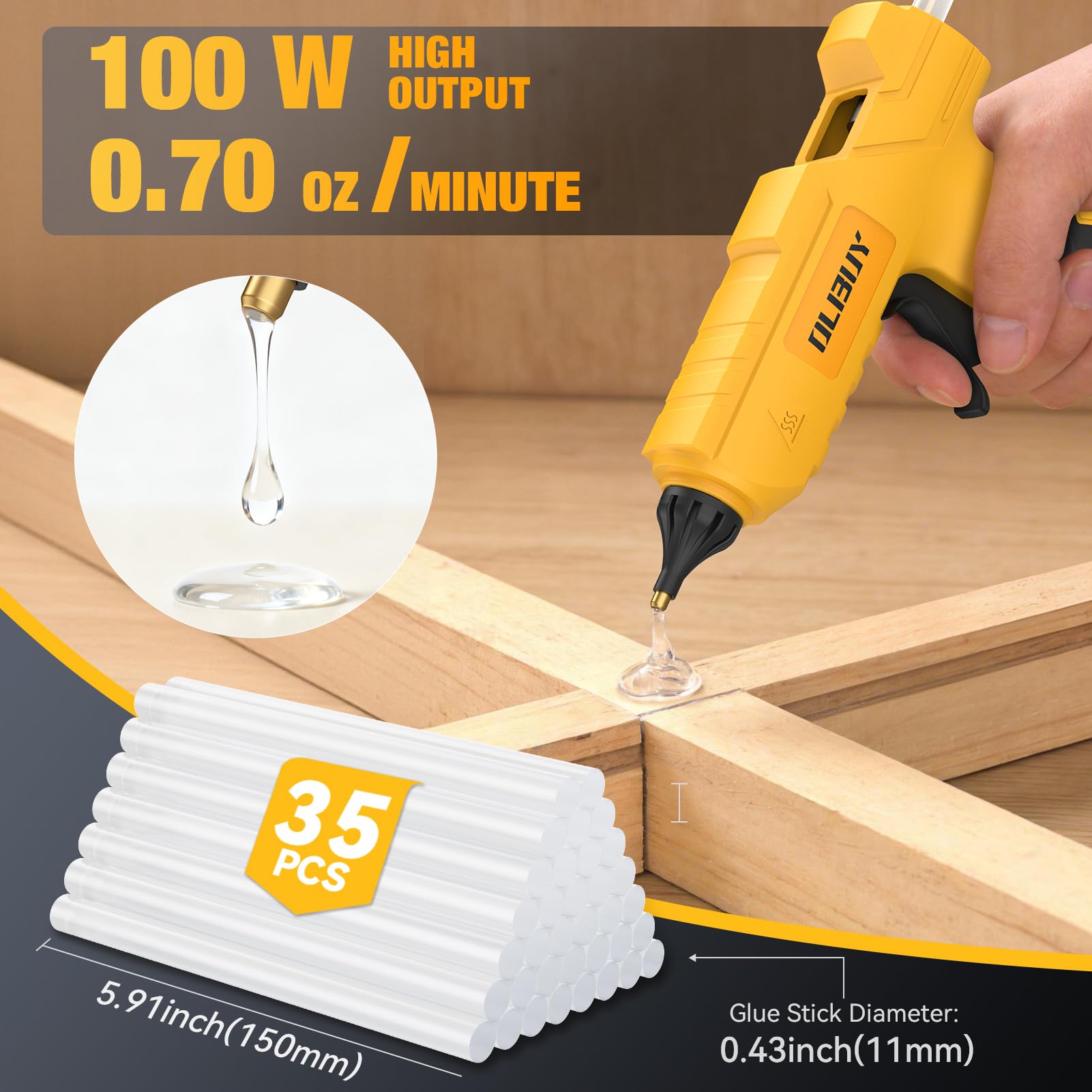 Pistola de pegamento caliente para batería DW de 20 V, solo herramienta
