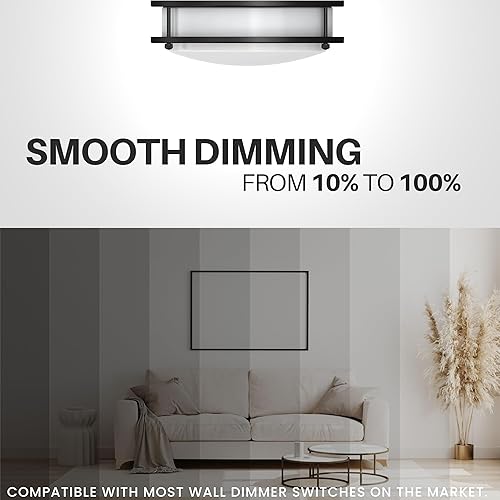 Miniatura 10 de DYMOND Lámpara de techo LED de montaje empotrado, 4000 K, luz natural, regulable, montaje en superficie, lámpara de techo de níquel cepillado para