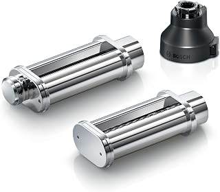 Bosch Accessories MUZS6PP, PastaPassion Set, 2 Pasta Accessories, Dayliatel Noodle Roll, Lasagna Pasta Roll Adapter for Food Processors Series 6, Black/Stainless Steel