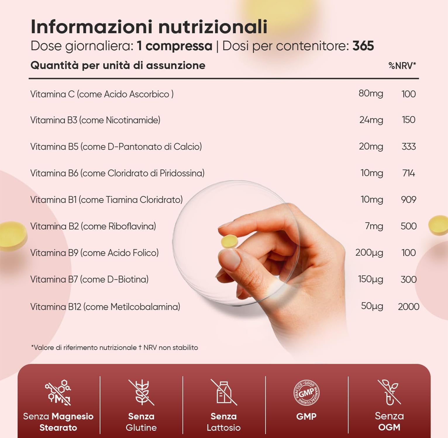 Vitamina B Complex e Vitamina D3 K2 Bundle,365 + 365 Compresse, con Biotina, Acido Folico, Riboflavina e Inositolo, Vit D3 e K2, 2000UI Colecalciferolo e 200μg Menachinone, Senza Magnesio Stearato