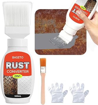 2 in 1 Rust Converter & Metal, 16 oz Rust Reformer Paint for Metal, Trailer, Truck Frame, Car Chassis, Ultra Rust Encapsulator & Inhibitor, Heat Resistance Rust Neutralizer & Conversion, Gray
