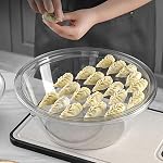 Mixing Bowl, Clear Plastic Salad and Serving Bowl Reusable Non Stick Unbreakable Kitchen Cooking Baking Aid for Party Snack Storage (S)