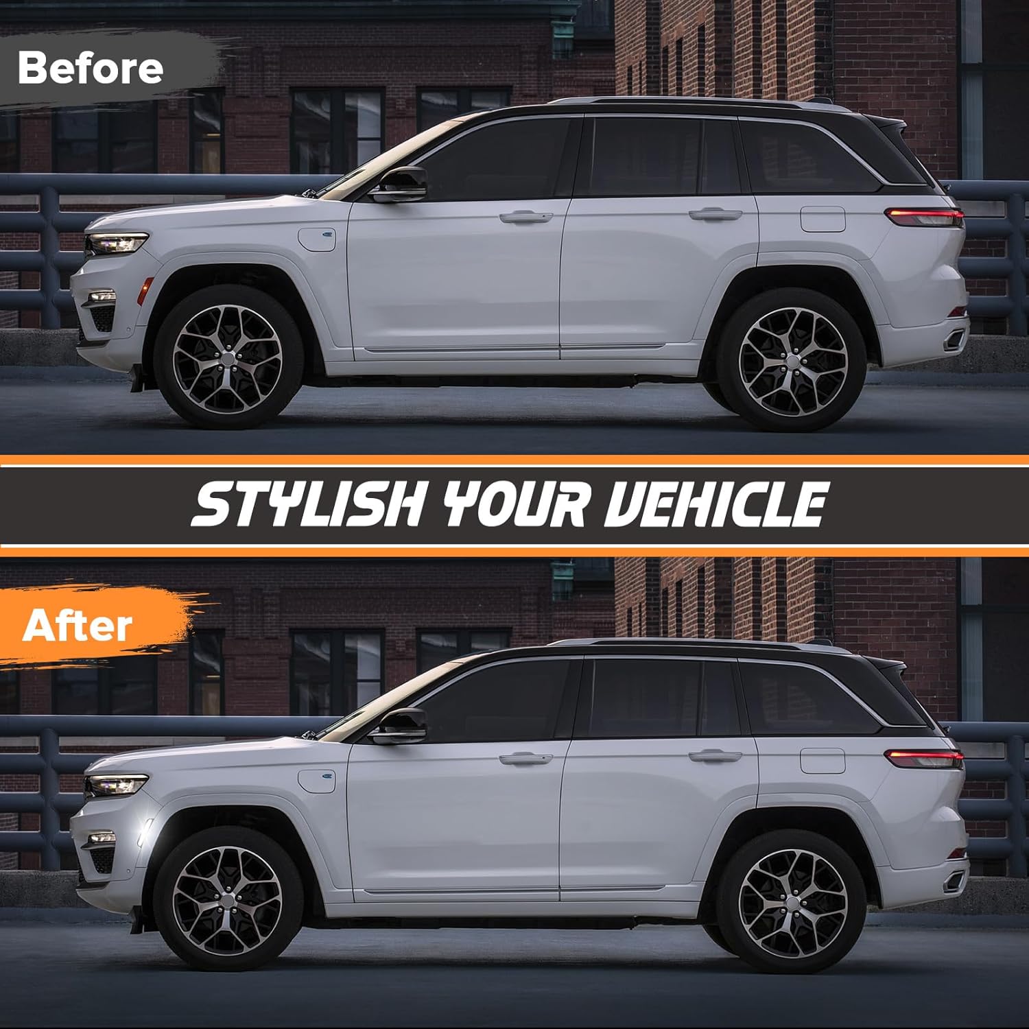 LED Side Marker Lights Compatible with Grand Cherokee 2021–2025,Side Markers Lamps Lights Parking Lights Smoked Lens White Light
