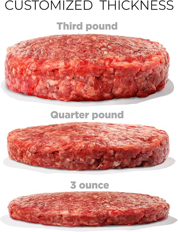 Shop Square Burger Press Patty Maker Adjustable Thickness (1/4 lb to 3/4 lb) with Ejector Non-Stick, for Burgers, Crab Cakes & Sausage Includes Patty Paper