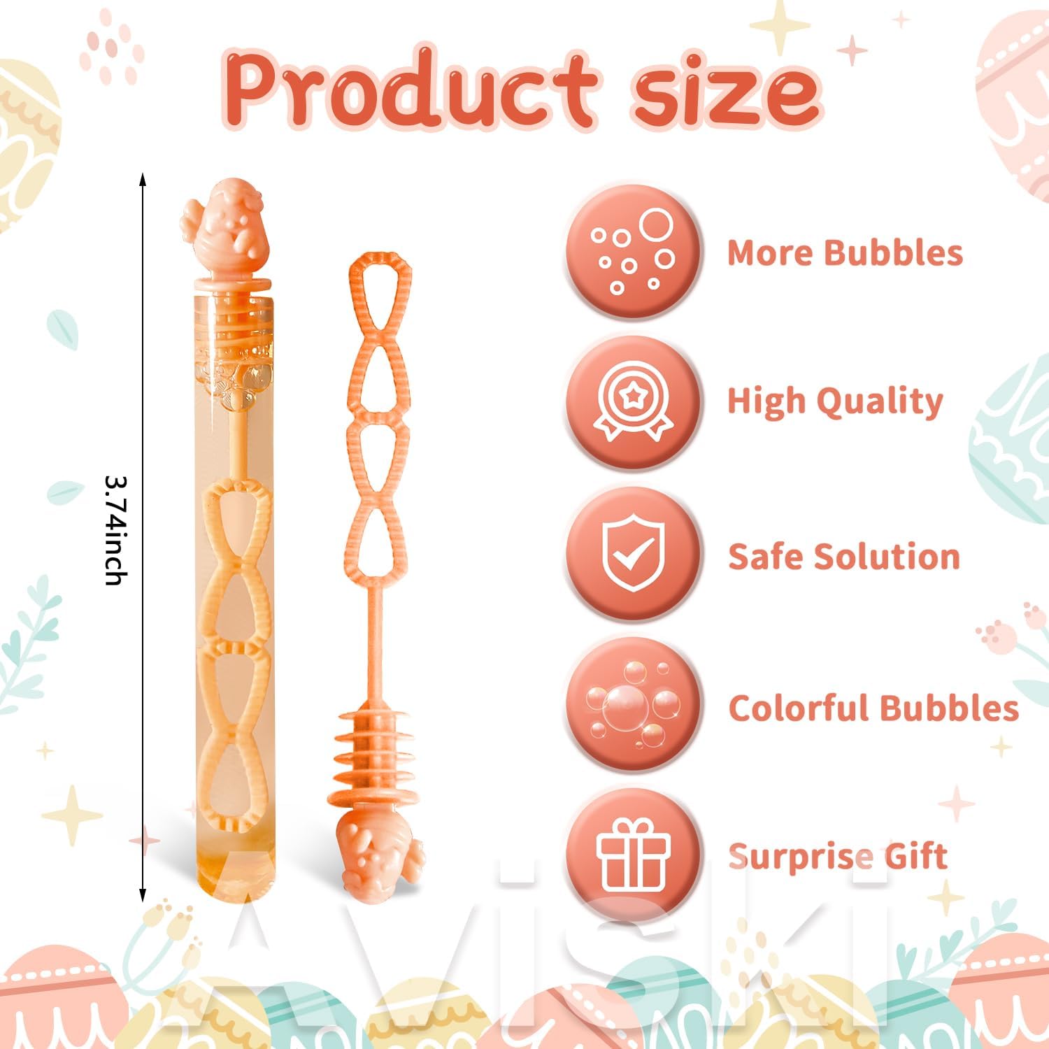 84Pcs Easter Day Bubble Wands, Mini Bubble Wands for Party Favors, Easter Colorful Gift Toys for Girls Boys Kids Toddler Adults, Party Bag Stuffers Goodie Bag Filler, Classroom Prizes