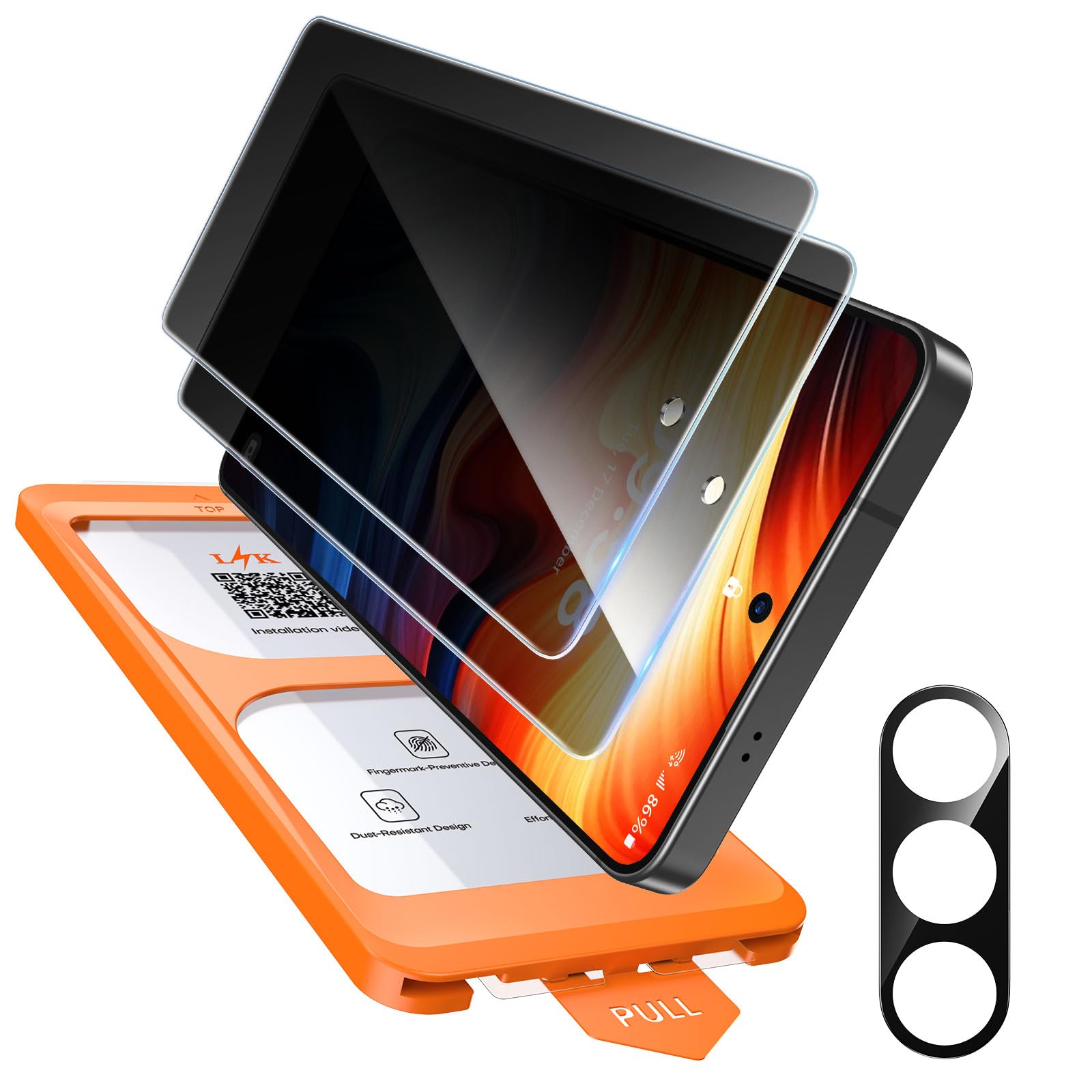 LϟK 2 Stück für Samsung Galaxy S26 Plus für Panzerglas mit Kameraschutz, Sichtschutz Hartglasfolie, [Auto-Installation] Kratzfest Privacy Schutzfoile, 0 Staub & Blasen, Anti-Fingerabdruck